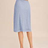 Blue Polka Dot Splicing A-Line Skirt