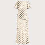 Apricot Square Neck Polka Dot Two-Piece Set