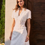 White Ruffle A-Line Mini Skirt