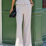 Grey Flared Pocket Casual Pants