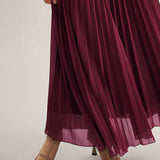 Wine Red Sweetheart Neck Flowy Maxi Dress