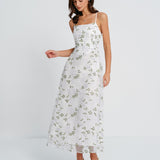 White Floral Slip Maxi Dress