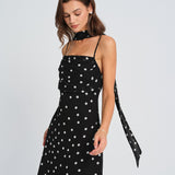 Black Polka Dot Slip Maxi Dress