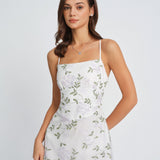 White Floral Slip Maxi Dress