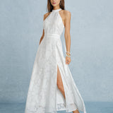 White Backless Bowknot Maxi Dress