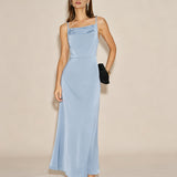 Light Blue Slip A-Line Maxi Dress