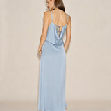 Light Blue Slip A-Line Maxi Dress
