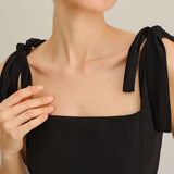 Black Chiffon Tie Strap Maxi Dress