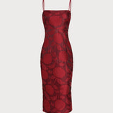 Red Jacquard Maxi Dress