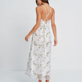 White Floral Slip Maxi Dress