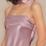 Pink Slip Mermaid Satin Maxi Dress