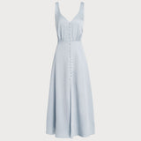 Grey A-Line Sleeveless Maxi Dress