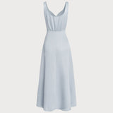 Grey A-Line Sleeveless Maxi Dress