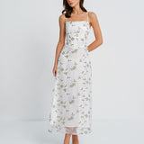 White Floral Slip Maxi Dress