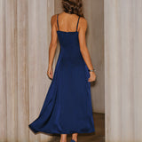 Navy A-Line Slip Maxi Dress
