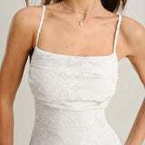 White X Cross Jacquard Slip Maxi Dress