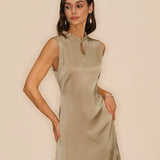 Apricot Ruffled Midi Dress