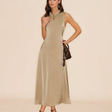 Apricot Ruffled Midi Dress