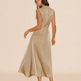 Apricot Ruffled Midi Dress