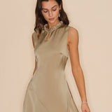 Apricot Ruffled Midi Dress