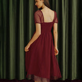 Red Sweetheart Neck Polka Dot Midi Dress