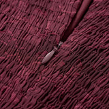 Wine Red Jacquard Slit Midi Dress