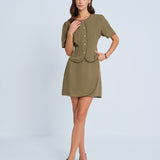 Khaki A-Line Mini Skirt