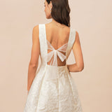 White Jacquard Mini Dress