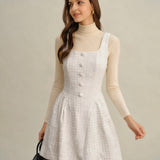 Apricot Textured Sleeveless Mini Dress