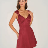 Red Polka Dot Satin Mini Dress