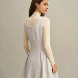 Apricot Textured Sleeveless Mini Dress