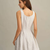 Apricot Textured Sleeveless Mini Dress