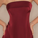 Red Strapless A-Line Mini Dress