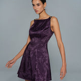 Purple Sleeveless Floral Mini Dress