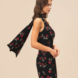 Black Jacquard One Shoulder Mini Dress