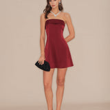 Red Strapless A-Line Mini Dress