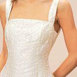 White Jacquard Mini Dress