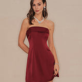 Red Strapless A-Line Mini Dress