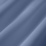 Blue Boat Neck Pearl Satin Mini Dress