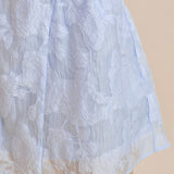 Blue Sweetheart Neck Jacquard Mini Dress