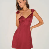 Red Polka Dot Satin Mini Dress