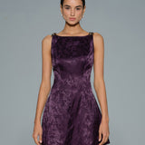 Purple Sleeveless Floral Mini Dress