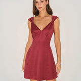 Red Polka Dot Satin Mini Dress