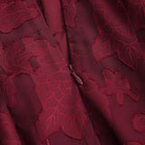 Red Jacquard Boat Neck A-Line Mini Dress