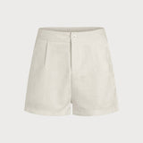 Apricot Jacquard Pockets Shorts