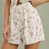 Floral Embroidery Lace Shorts