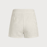 Apricot Jacquard Pockets Shorts
