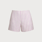 Pink Striped Pocket Shorts