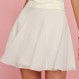 Apricot Solid Chiffon Mini Skirt