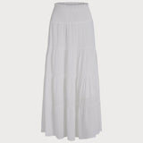 White Midi Flared Skirt